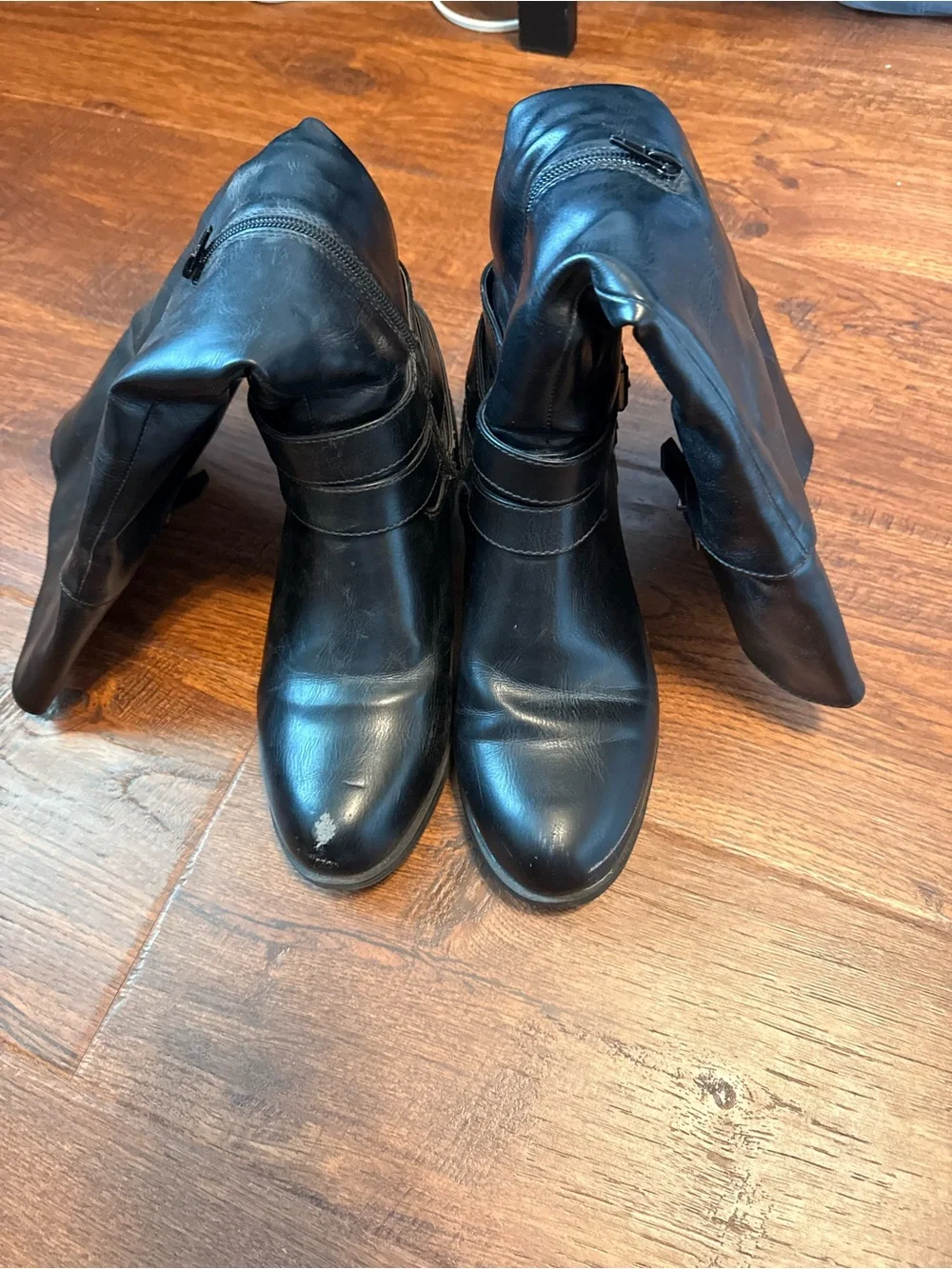 Solanz Grammercy Black Knee High Buckle Boots Women’s 9.5M